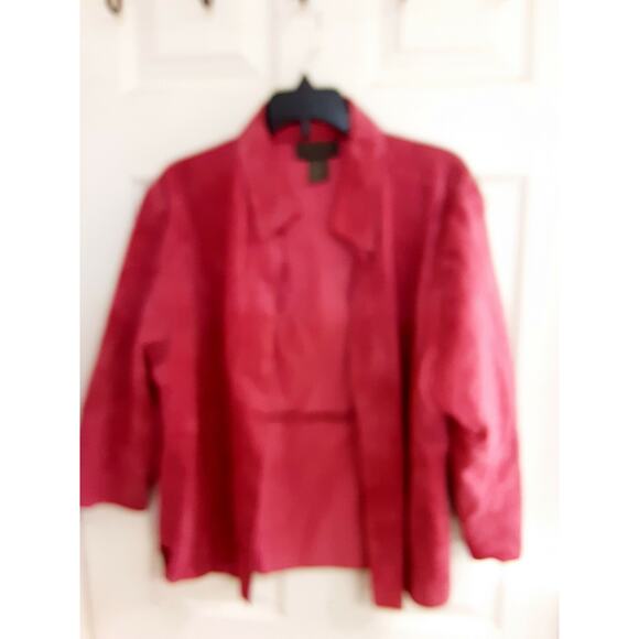 OUTFIT JPR Petite Jacket, Women's Size Medium Pink Leather Open, Unlined EUC - Picture 1 of 3